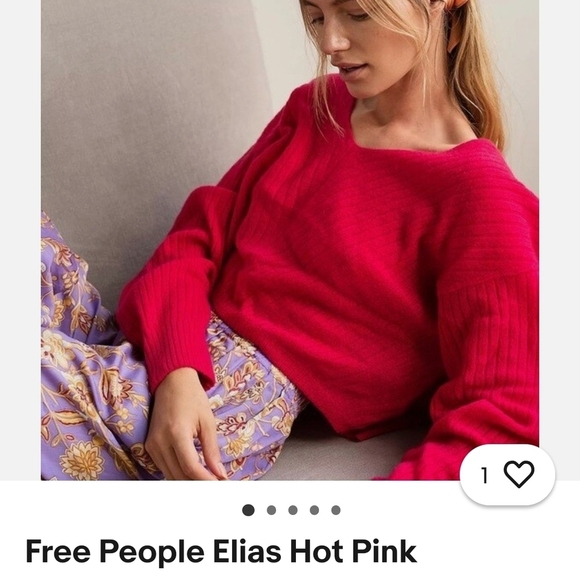 Free People Sweaters - Free People Elias Cashmere Sweater in Hot Pink XS Soft Cozy V-neck